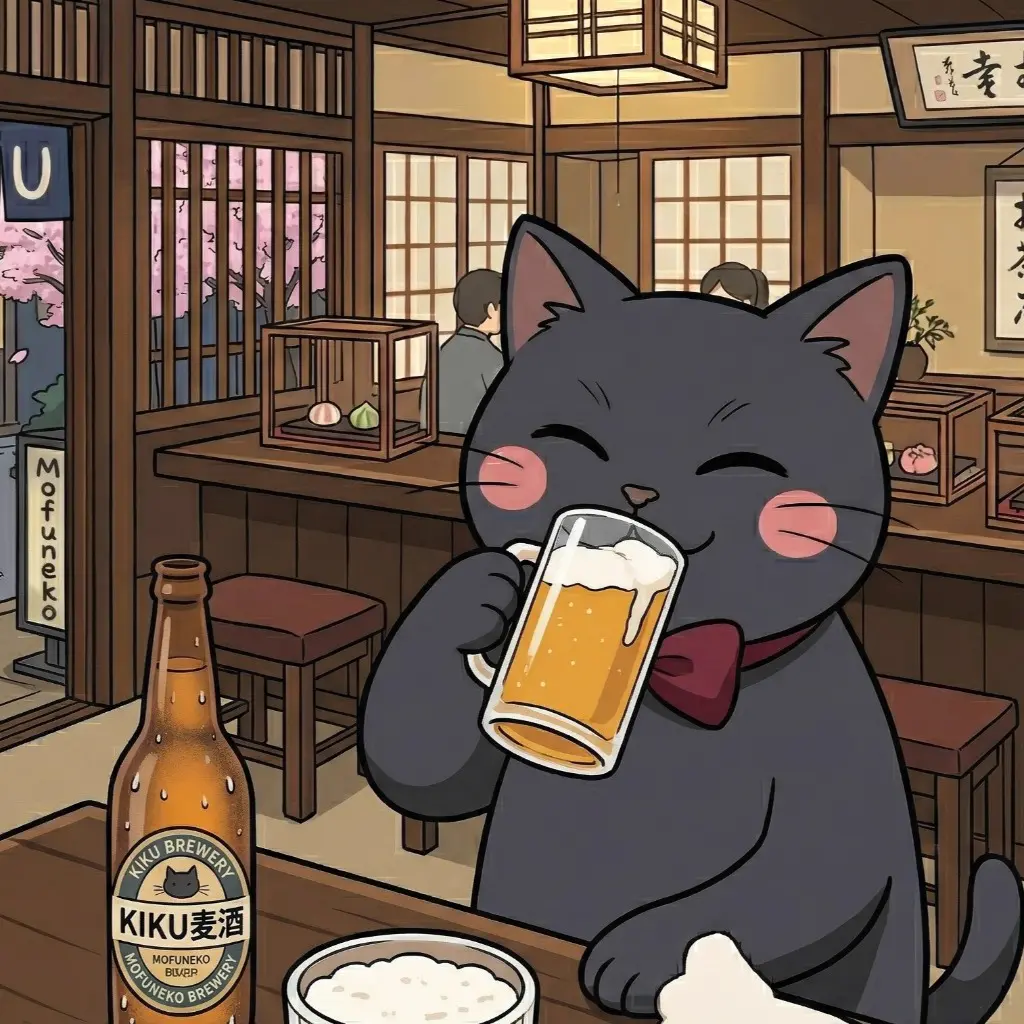 乾杯するもふねこたち