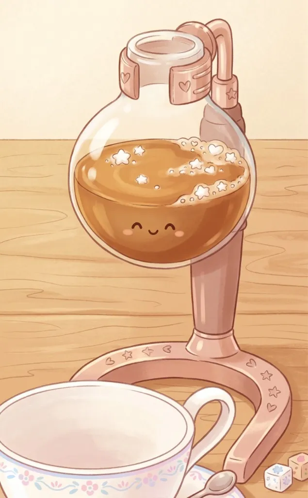 AIが描いた可愛いサイフォンのイメージ
