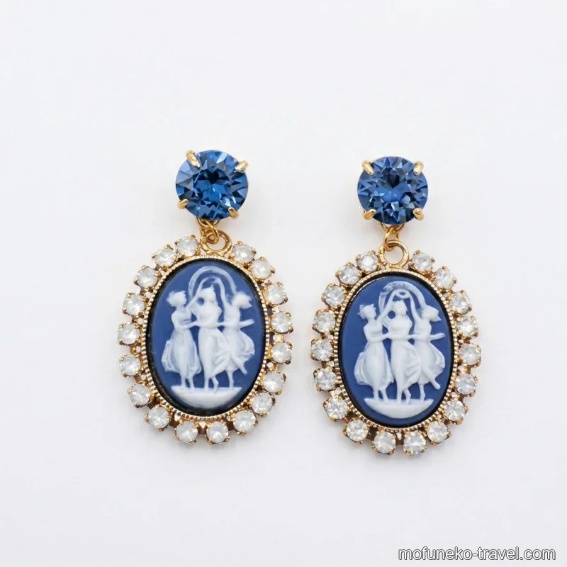 もふねこが一目惚れしたブルーのカメオとストーンのパーツ