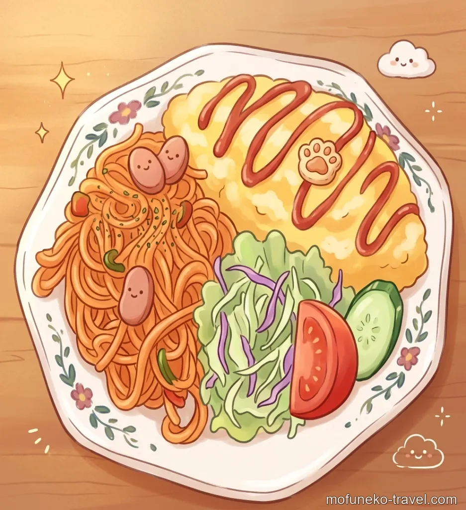 オムライスとナポリタンのオムスパ