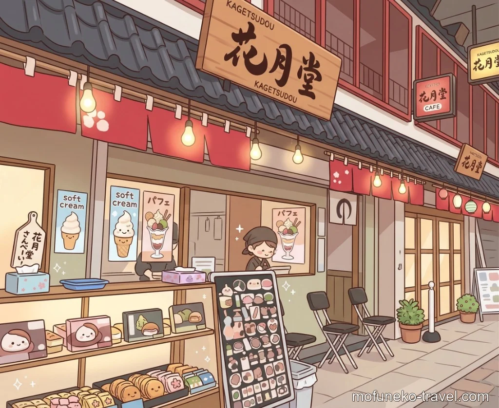 浅草花月堂本店の外観イラスト