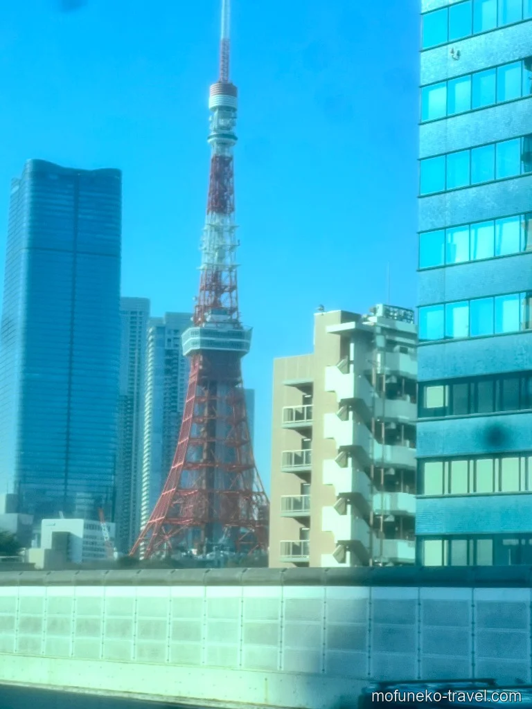 バスから慌てて撮影した一瞬の東京タワー