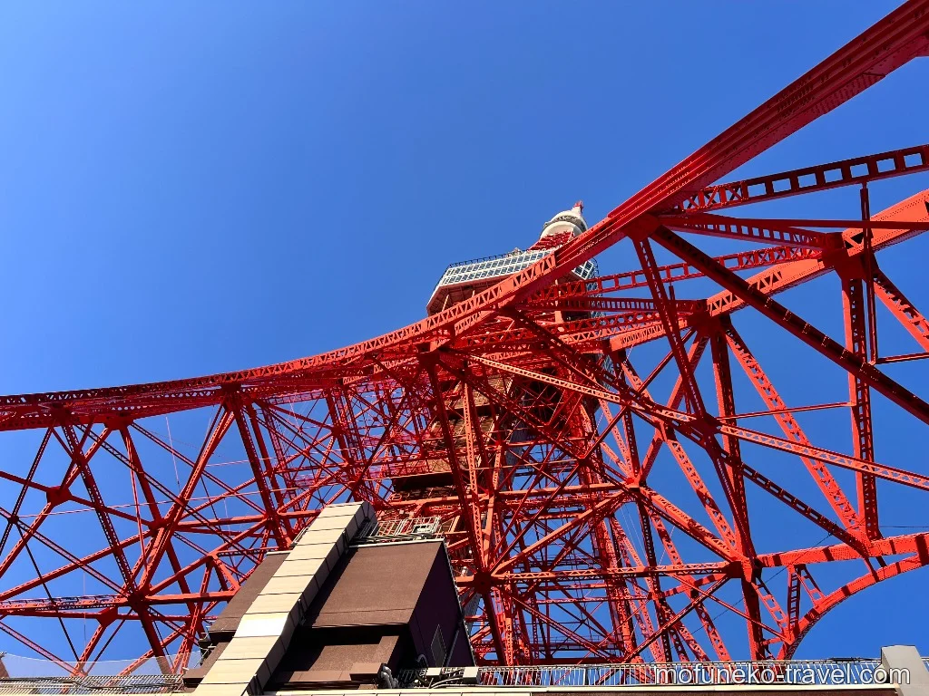 東京タワーの下から見上げた美脚アングルの写真