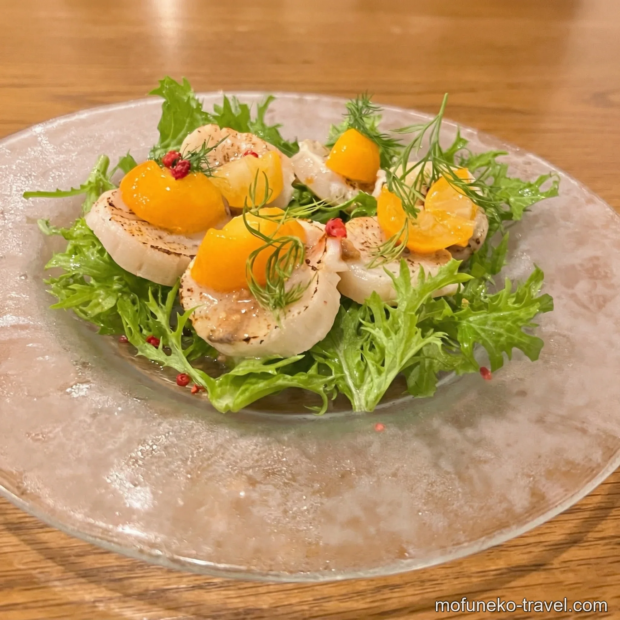 葡萄房（方南町）の冷菜：帆立と金柑のカルパッチョ