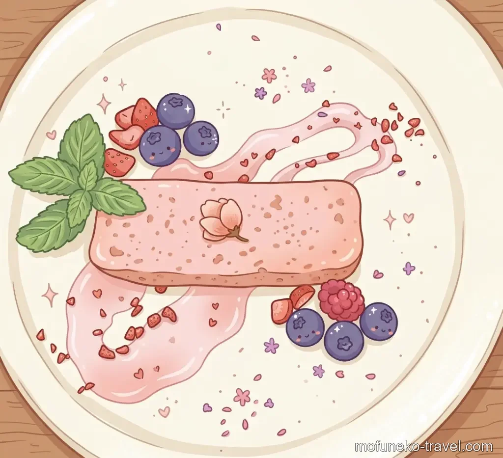 春限定デザート 桜のカタラーナ風（イラスト）