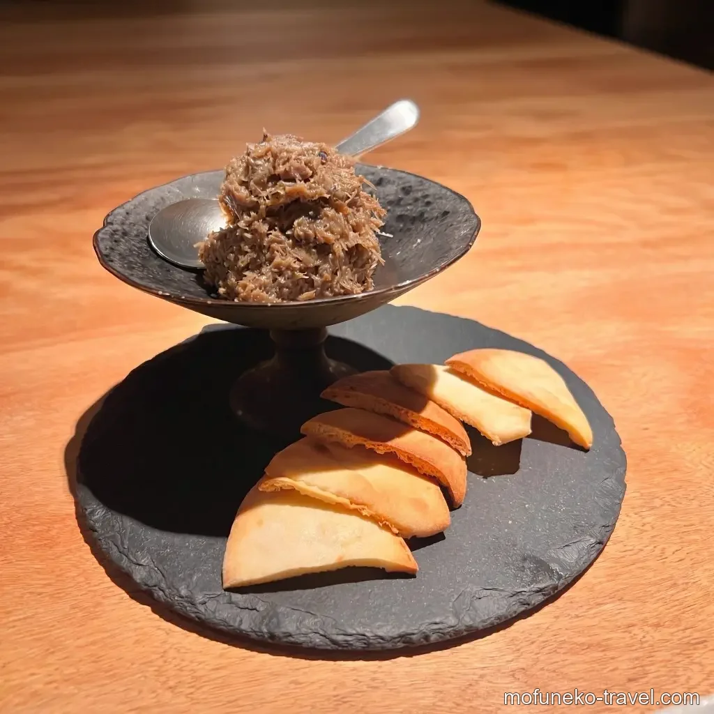 脚付きの器に盛られたリエット