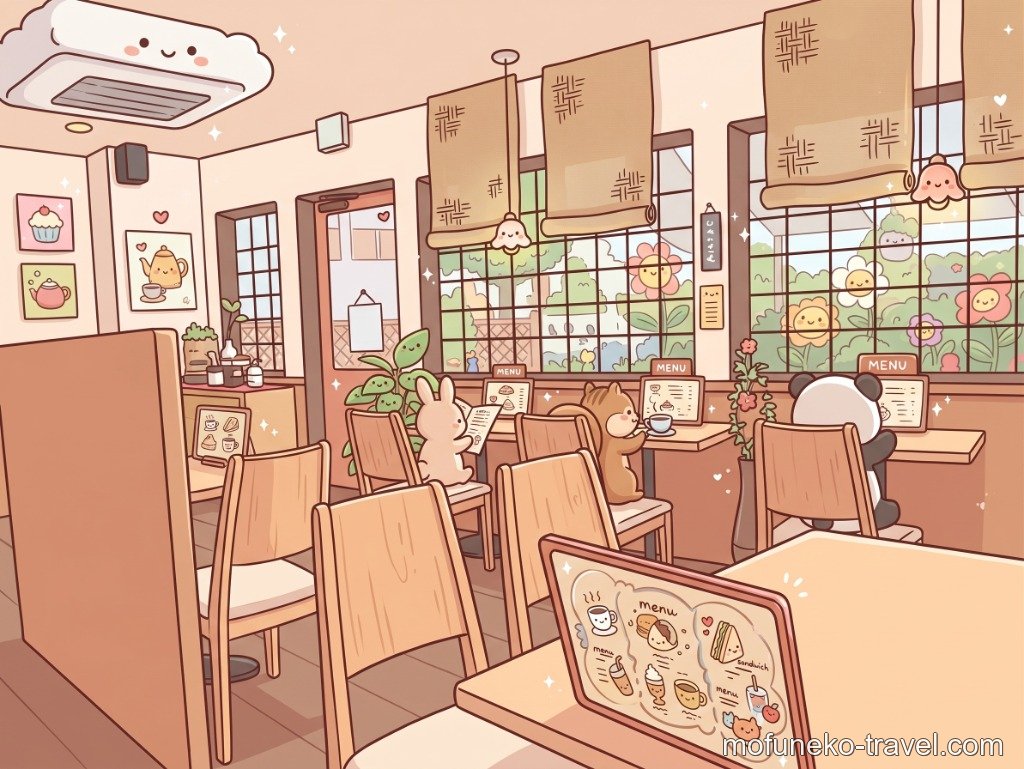 一人でゆっくりできるお一人様用の窓際席