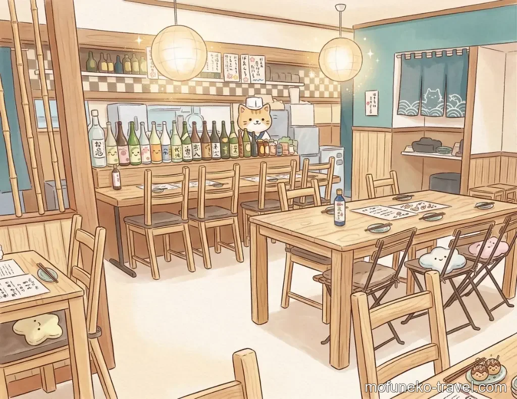 居酒屋しんゆうの店内イラスト