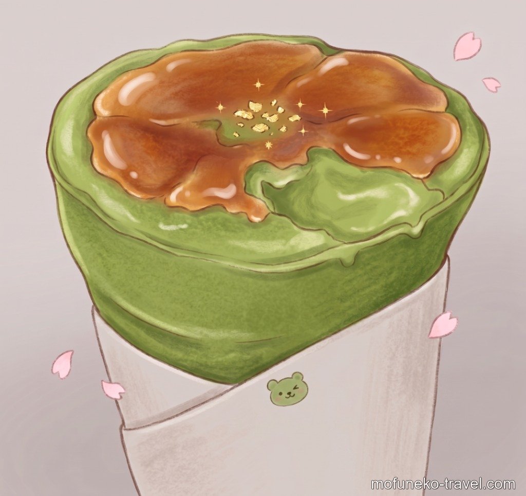 掛川抹茶ブリュレの豪華なイラスト