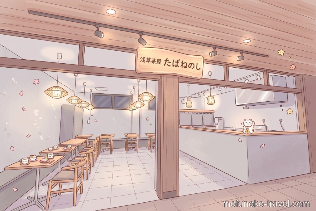 浅草茶屋たばねのし豊洲千客万来店の外観イラスト